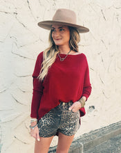 Load image into Gallery viewer, FREE PEOPLE: LATTE BLUES THERMAL SOLID RICHEST RED
