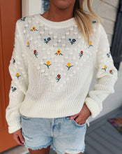Load image into Gallery viewer, SADIE &amp; SAGE: BETTIE EMBROIDERED SWEATER - IVORY
