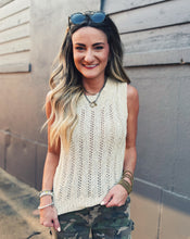 Load image into Gallery viewer, SADIE &amp; SAGE: MONTANA OPEN KNIT SWEATER VEST CREAM
