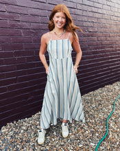 Load image into Gallery viewer, SADIE &amp; SAGE: SWEETGRASS STRIPED MIDI DRESS BLUE MULTI
