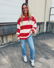 Load image into Gallery viewer, FREE PEOPLE: CLASSIC STRIPE CREW - CHERRY STRIPE COMBO
