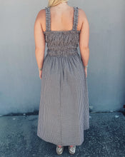 Load image into Gallery viewer, GINGHAM MIDI DRESS - CHOCOLATE
