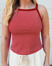 Load image into Gallery viewer, SADIE &amp; SAGE: JUKEBOX KNIT TANK RED WHITE
