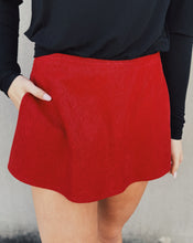 Load image into Gallery viewer, FREE PEOPLE: PARADISE FOUND SUEDE SKORT - RHYTHMIC RED
