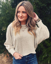 Load image into Gallery viewer, SADIE &amp; SAGE: ARDEN STRIPE DOLMAN TOP - GREY IVORY
