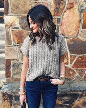 Load image into Gallery viewer, SADIE &amp; SAGE: EFFORTLESS CABLE KNIT SWEATER VEST - GRAY BEIGE
