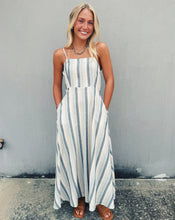 Load image into Gallery viewer, SADIE &amp; SAGE: SWEETGRASS STRIPED MIDI DRESS BLUE MULTI
