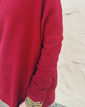 Load image into Gallery viewer, FREE PEOPLE: LATTE BLUES THERMAL SOLID RICHEST RED
