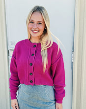 Load image into Gallery viewer, FREE PEOPLE: LILA CARDI - PLUMDROM
