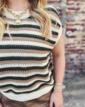 Load image into Gallery viewer, SADIE &amp; SAGE: DOVER STRIPE SWEATER - OLIVE MULTI
