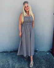 Load image into Gallery viewer, GINGHAM MIDI DRESS - CHOCOLATE

