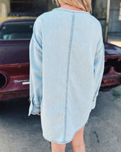 Load image into Gallery viewer, FREE PEOPLE: DENIM DREAMING PULLOVER - SO SOFT LIGHT WASH
