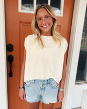 Load image into Gallery viewer, SADIE &amp; SAGE: STATUESQUE SHIRRED TANK - CREAM
