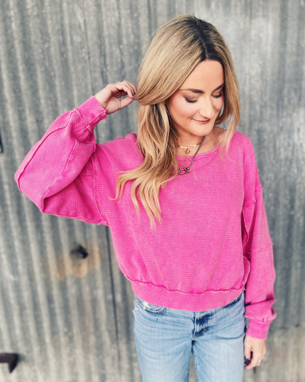 FREE PEOPLE: IFE PULLOVER - PINKY PROMISE