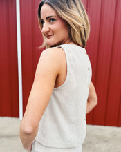 Load image into Gallery viewer, SADIE &amp; SAGE: GARDEN SUN BUTTON TANK - TAUPE (XS)
