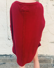 Load image into Gallery viewer, FREE PEOPLE: LATTE BLUES THERMAL SOLID RICHEST RED
