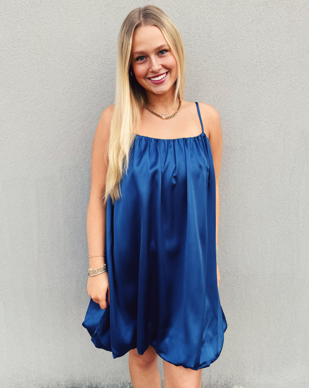 navy blue bubble dress A Night in Paris Bubble Mini Dress - Navy