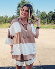 Load image into Gallery viewer, STRIPED COTTON TWO PIECE SET - TAUPE

