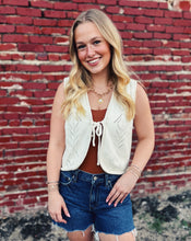 Load image into Gallery viewer, SADIE &amp; SAGE: JUNIE POINTELLE SWEATER VEST - IVORY
