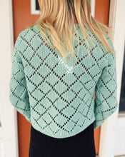 Load image into Gallery viewer, Z SUPPLY: HULLEN CROCHET SWEATER - CRYSTAL GREEN
