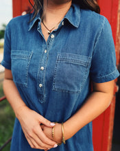 Load image into Gallery viewer, Z SUPPLY: AUTHENTIC DENIM MINI DRESS - MEDIUM INDIGO
