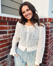 Load image into Gallery viewer, FREE PEOPLE: MARIS FINE GAUGE CARDI - CLEAN IVORY
