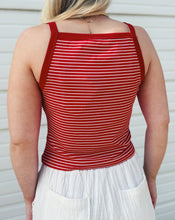 Load image into Gallery viewer, SADIE &amp; SAGE: JUKEBOX KNIT TANK RED WHITE
