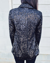 Load image into Gallery viewer, STEVE MADDEN: PAYTON BLAZER - BLACK SEQUIN
