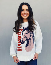 Load image into Gallery viewer, GIRL DANGEROUS: HOWDY HORSE SWEATER - WHITE

