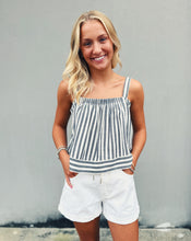 Load image into Gallery viewer, SADIE &amp; SAGE: NOMAD STRIPE TANK - CHARCOAL STRIPE
