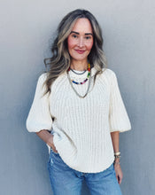 Load image into Gallery viewer, FREE PEOPLE: AMY SWEATER TEE - WHISPER WHITE
