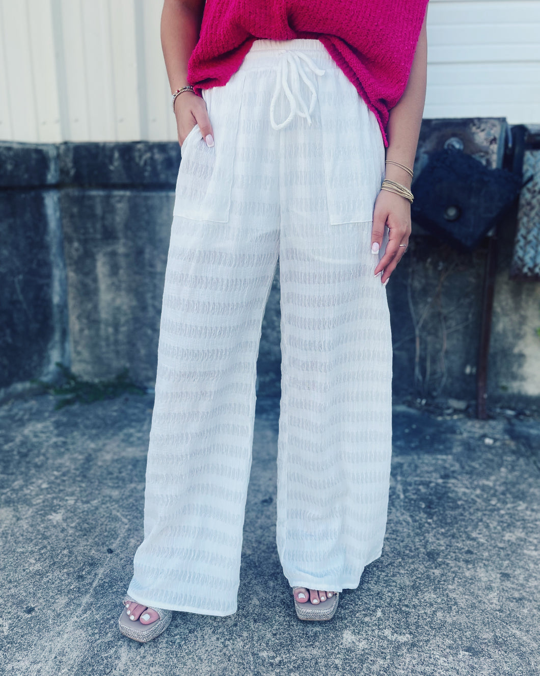 BEACH BOUND LINEN PANTS - IVORY