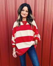 Load image into Gallery viewer, FREE PEOPLE: CLASSIC STRIPE CREW - CHERRY STRIPE COMBO
