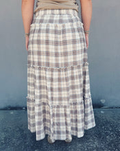 Load image into Gallery viewer, PLAID MAXI SKIRT - CREAM MULTI (L)
