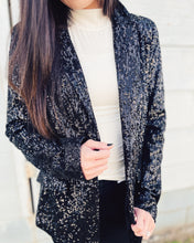 Load image into Gallery viewer, STEVE MADDEN: PAYTON BLAZER - BLACK SEQUIN
