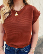 Load image into Gallery viewer, SADIE &amp; SAGE: SOFT CEDAR TAPERED KNIT TOP - RUST
