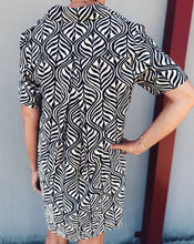 Load image into Gallery viewer, SHORT SLEEVE V-NECK DRESS - ZEBRA
