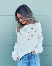 Load image into Gallery viewer, SADIE &amp; SAGE: BETTIE EMBROIDERED SWEATER - IVORY
