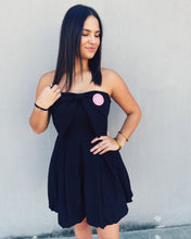 Load image into Gallery viewer, MEET ME IN SANTORINI: BOW STRAPLESS DRESS - BLACK
