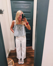 Load image into Gallery viewer, SADIE &amp; SAGE: NOMAD STRIPE TANK - CHARCOAL STRIPE
