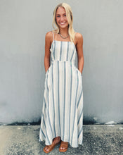 Load image into Gallery viewer, SADIE &amp; SAGE: SWEETGRASS STRIPED MIDI DRESS BLUE MULTI
