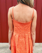 Load image into Gallery viewer, SADIE &amp; SAGE: GOOD DAY PLEATED MIDI DRESS - ORANGE
