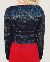 Load image into Gallery viewer, SADIE &amp; SAGE: STARDOM LACE LONG SLEEVE TOP - BLACK
