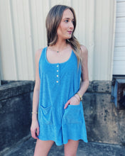 Load image into Gallery viewer, Z SUPPLY: BRIGHTER DAYS TERRY ROMPER - SALTY BLUE

