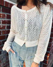 Load image into Gallery viewer, FREE PEOPLE: MARIS FINE GAUGE CARDI - CLEAN IVORY
