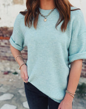 Load image into Gallery viewer, FREE PEOPLE: MARGOT SWEATER TEE - ANGEL FALLS MELANGE
