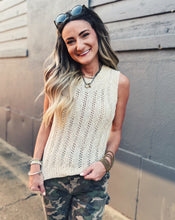 Load image into Gallery viewer, SADIE &amp; SAGE: MONTANA OPEN KNIT SWEATER VEST CREAM
