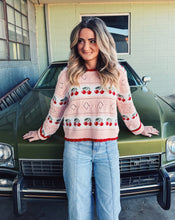 Load image into Gallery viewer, SADIE &amp; SAGE: CHERRY ON TOP SWEATER - PINK MULTI
