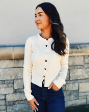 Load image into Gallery viewer, SADIE &amp; SAGE: MOCHI HEART CARDIGAN - IVORY
