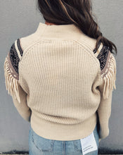 Load image into Gallery viewer, Z SUPPLY: NORTH FRINGE SWEATER - STONE
